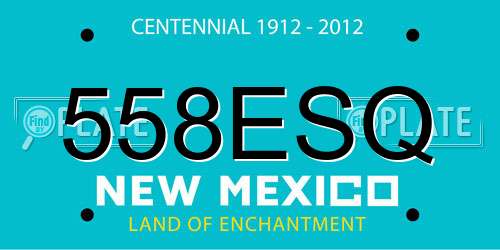 558ESQ New Mexico License Plate