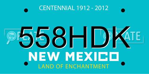 558HDK New Mexico License Plate