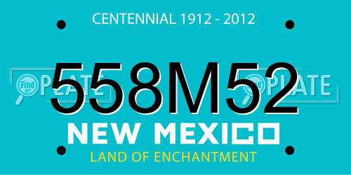 558M52 New Mexico License Plate