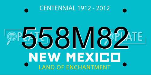 558M82 New Mexico License Plate