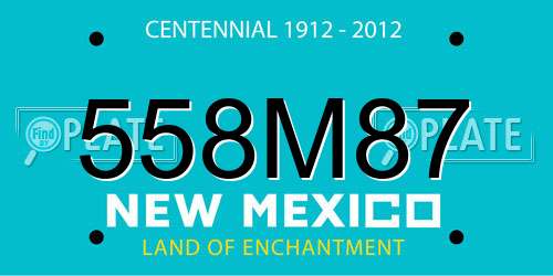 558M87 New Mexico License Plate