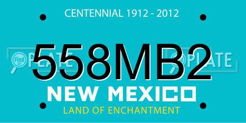 558MB2 New Mexico License Plate