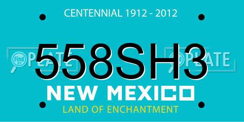 558SH3 New Mexico License Plate