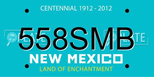 558SMB New Mexico License Plate