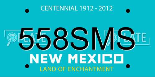 558SMS New Mexico License Plate