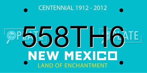 558TH6 New Mexico License Plate