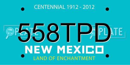 558TPD New Mexico License Plate
