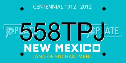 558TPJ New Mexico License Plate