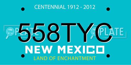 558TYC New Mexico License Plate