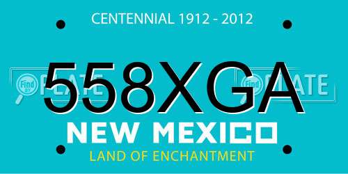 558XGA New Mexico License Plate