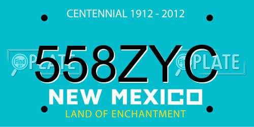 558ZYC New Mexico License Plate