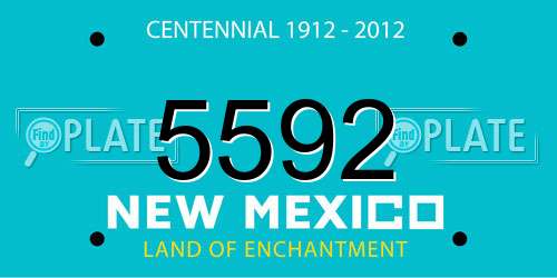 5592 New Mexico License Plate