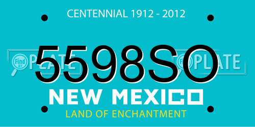 5598SO New Mexico License Plate