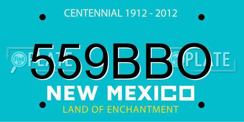 559BBO New Mexico License Plate