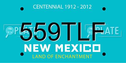 559TLF New Mexico License Plate