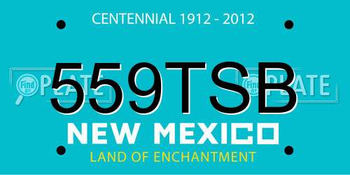 559TSB New Mexico License Plate