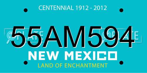 55AM594 New Mexico License Plate