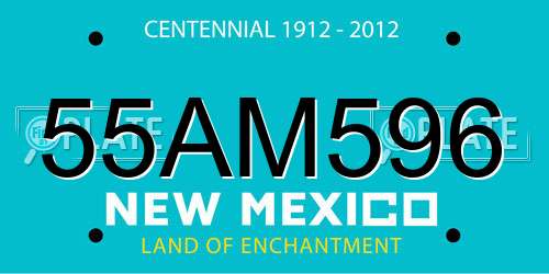 55AM596 New Mexico License Plate