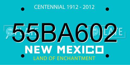 55BA602 New Mexico License Plate
