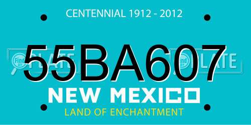 55BA607 New Mexico License Plate