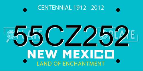 55CZ252 New Mexico License Plate