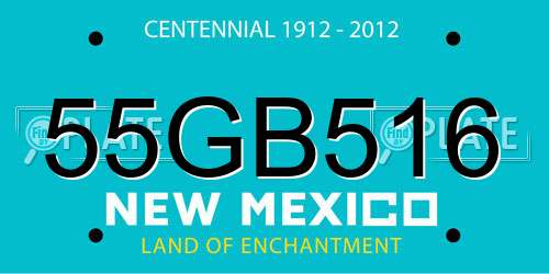 55GB516 New Mexico License Plate