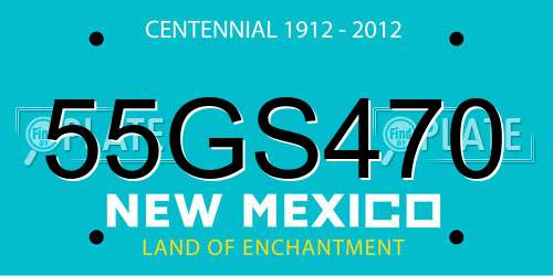 55GS470 New Mexico License Plate