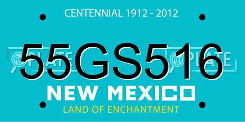 55GS516 New Mexico License Plate