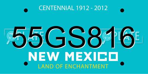 55GS816 New Mexico License Plate