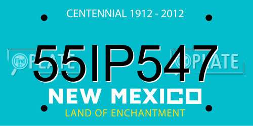 55IP547 New Mexico License Plate