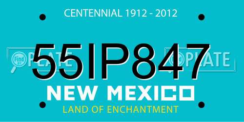 55IP847 New Mexico License Plate