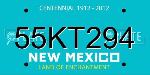 55KT294 New Mexico License Plate