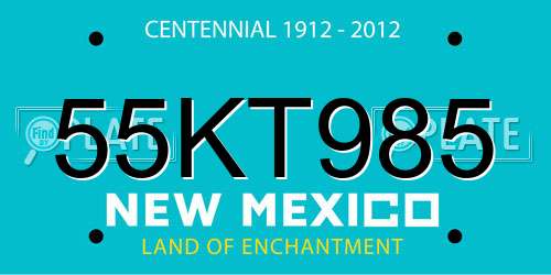55KT985 New Mexico License Plate
