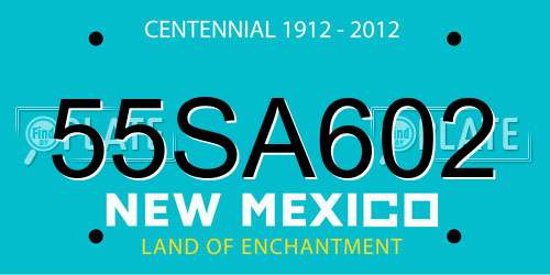 55SA602 New Mexico License Plate