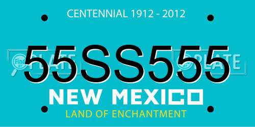 55SS555 New Mexico License Plate