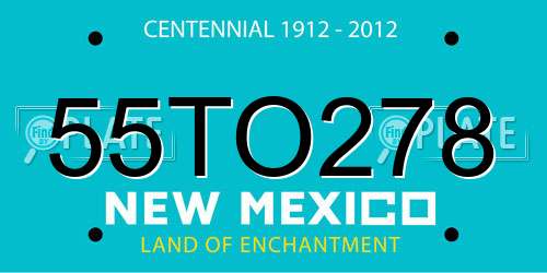 55TO278 New Mexico License Plate