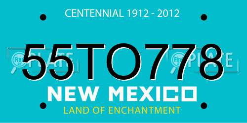 55TO778 New Mexico License Plate