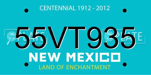 55VT935 New Mexico License Plate
