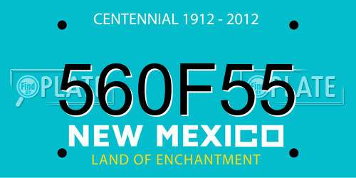 560F55 New Mexico License Plate