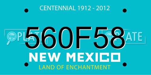 560F58 New Mexico License Plate