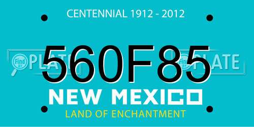 560F85 New Mexico License Plate