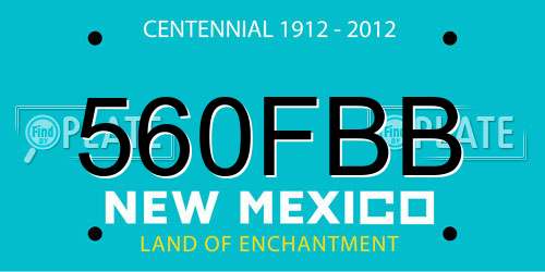 560FBB New Mexico License Plate