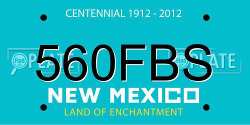 560FBS New Mexico License Plate