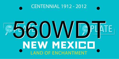560WDT New Mexico License Plate
