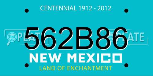 562B86 New Mexico License Plate