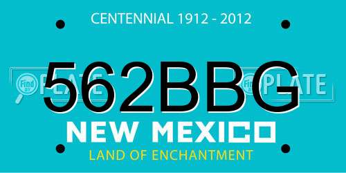 562BBG New Mexico License Plate