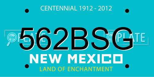 562BSG New Mexico License Plate