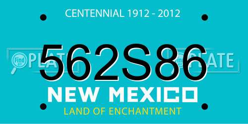 562S86 New Mexico License Plate