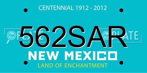562SAR New Mexico License Plate