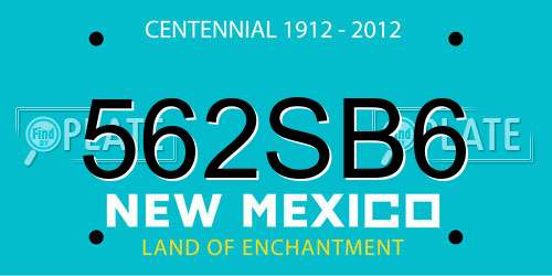 562SB6 New Mexico License Plate